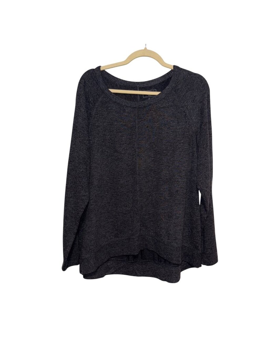 Sonoma Womens Heathered Charcoal Long Sleeve Pullover Sweater High-Low Hem XL